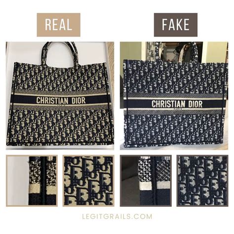 dior tote fake vs real|dior book tote false.